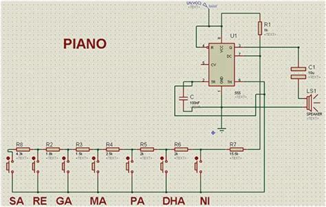 electronic piano circuit|DIY Simple Piano Circuit Diagram.